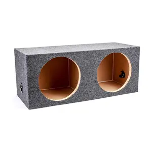 QPower 12" Heavy-Duty Dual Sealed Vehicle Subwoofer Enclosure Woofer Box, Gray QPower 12" Heavy-Duty Dual Sealed Vehicle Subwoofer Enclosure Woofer Box, Gray