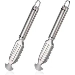 2 Pack Multifunction Stainless Steel Fish Scales Scraping Remover Kitchen Tools for Home Market Restaurant