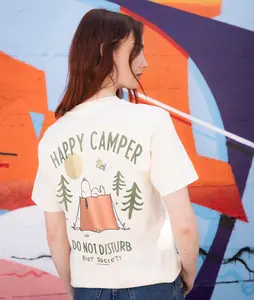Peanuts Snoopy Happy Camper Boyfriend Tee