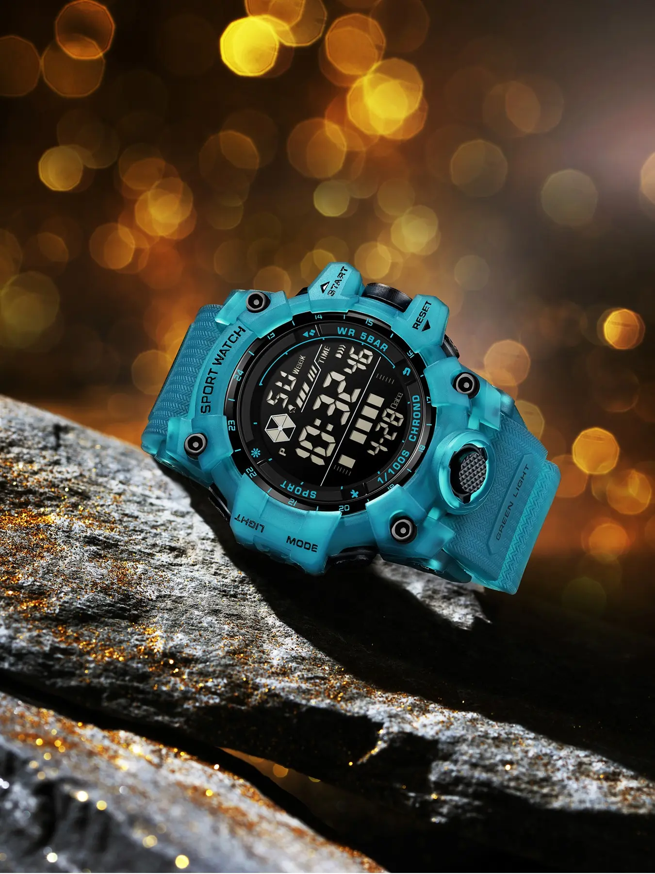 Men's Sportive Digital Watch, Fashionable Digital Watch with Luminous Dial & Alarm Mode, Modern Waterproof Watch, Water Resistant Watch with Digital Display for Men, Sporty Waterproof Watch, Sports Digital Watch, Fashionable Stylish Watch