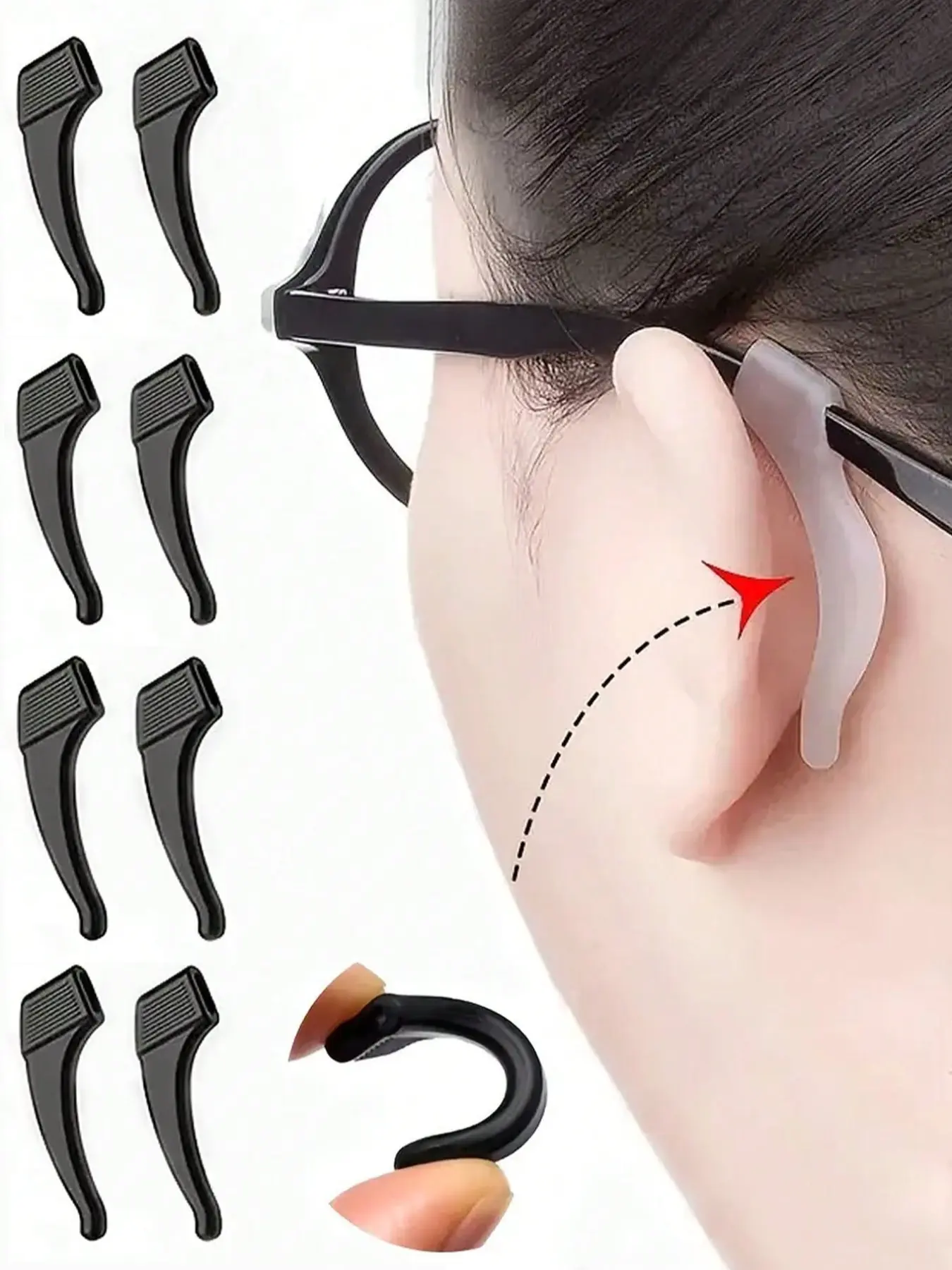 Anti-slip Glasses Ear Hook, Anti-slip Glasses Ear Hook, Glasses Accessories for Women & Men, Eyewear Accessories for Daily Use, Glasses Ear Grip, Ear Grips for Glasses