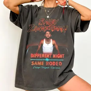 Comfort Colors Bailey Zimmerman Tour 2026 Shirt, Bailey Zimmerman Different Night Same Rodeo, Bailey Zimmerman Fan Gift