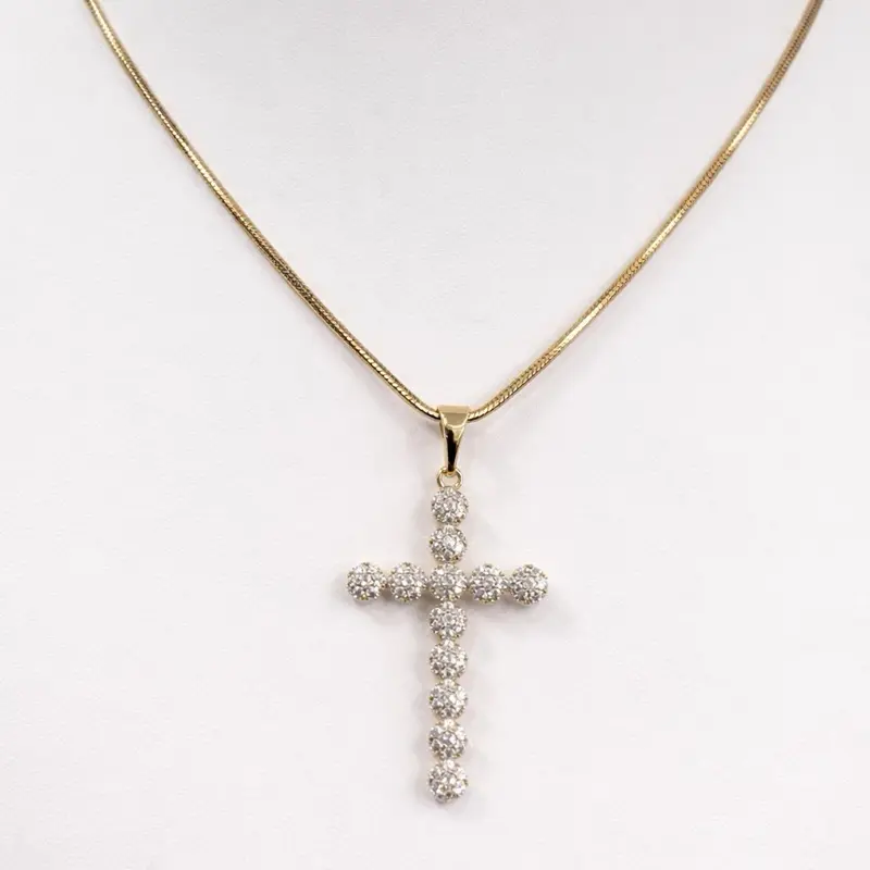 Cross with circon rat chain 17 inches