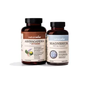 NatureWise Stress Relief Bundle - Ashwagandha & Magnesium for Ultimate Stress Support - Clean, gluten Free, Non-GMO Stress Supplement