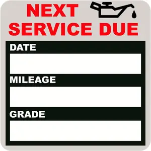 Oil Change Stickers Static Cling, 120 count 2x2 Inches Oil Change Reminder Sticker for Windshield with No , Clear Next Service Due Labels for  Auto  Window