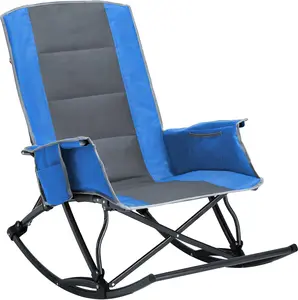 ONBRILL Camping Chairs for Adults, Folding Outdoor Rocking Chair with Foot Rest, 330 lbs Capacity, for Lawn, Sport Events