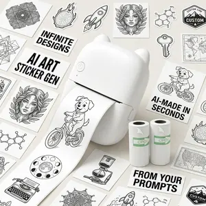 Children's AI Voice Sticker Printer: Say it, and it prints instantly-an ink-free mini thermal printer with a free app, perfect as a creative gift or party favor (ages 6 and up)