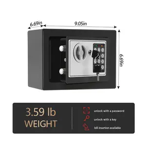 Safe gift for bf Portable Storage Box -Security Safe Box with Options Digital Keypad & Key Lock Steel Safe for Cash, Jewelry, Documents | Home/Office Secure Storage with Bill Insertion Decor Piggy Ornaments fathersdaygift
