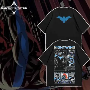 [ superhero tee ] Nightwing Special Edition - DC Comics Menswear Gift for Movie Fans Top Apparel Classic Oversized Seamless Simple Straight Man Designer Shirts Men's Regular Fit Floral Print Tee