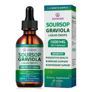 Javeriah Soursop Graviola Liquid Drops Supplement with Sea Moss Extract, Soursop Bitters Liquid for Cell Support & Regeneration, Immunity, Liver, Antioxidant, Graviola Leaves Extract 2 Month Supply 60ML
