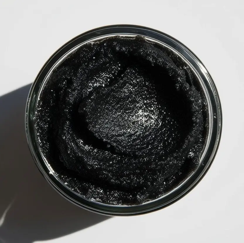 Activated Charcoal Sugar Scrub - Detoxifying and Hydrating Body Exfoliant for Smooth Skin, Cleansing Polish for All Skin Types, 8oz, Body Care, Exfoliate, Cosmetic, Charcoal Blend, Single Item, Eczema, Vegan, Acne Treatment, Dairy Free