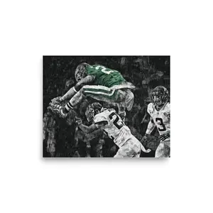 Saquon Reverse Hurdle Inspired - Eagles Poster