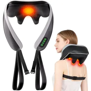 【FathersDayGift】6D Neck Massager for Pain Relief Deep Tissue, Kneading Shiatsu Neck and Shoulder Massager with Heat,Cordless Massager for Back and Shoulder Pain, for Women Men Home Office
