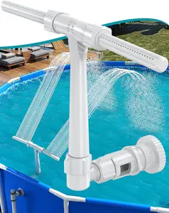 2026 Height Upgrade Pool Fountain - Dual Spray High-Pressure Adjustable Waterfall Sprinkler Cooler for Above-Ground & Inground, 360° Cooling Jet & Relaxation Features,grey fun water