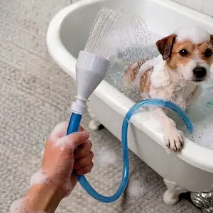 No-Install Tub Faucet Sprayer with 5 ft Shower Hose, Pet Rinse Pipe & Tub Spout Attachment, Handheld Bath Sprayer Head for Hair Washing, Baby Bath, Pet Care & Daily Cleaning, Easy Install-Free Bathtub Faucet Shower Attachment