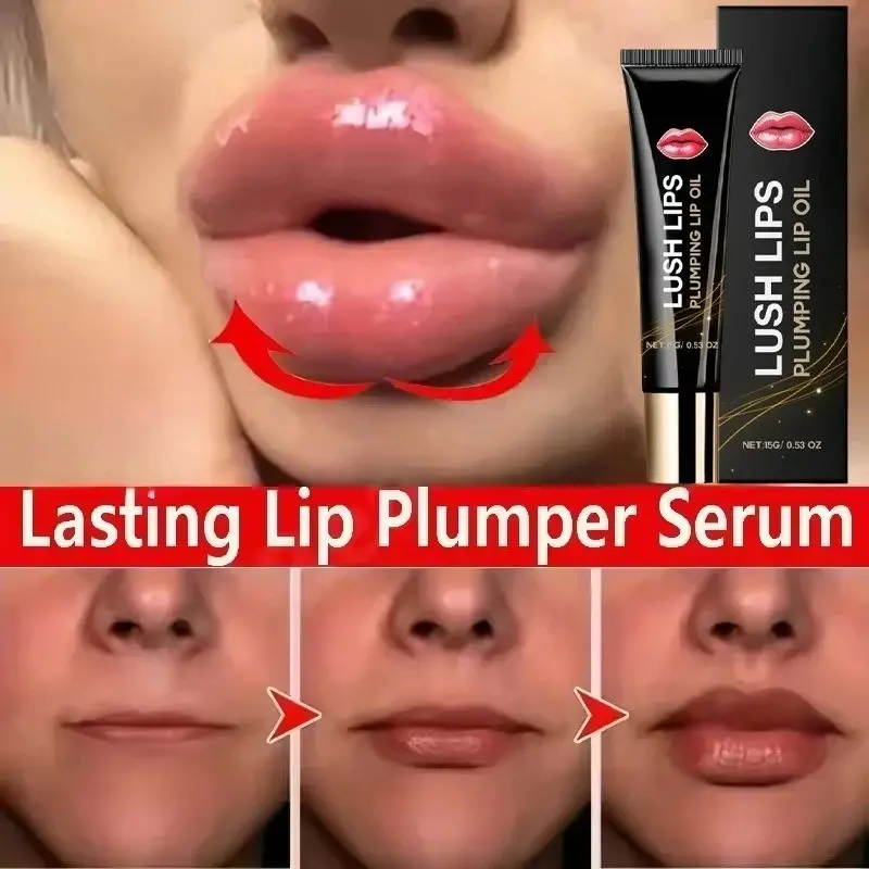 Lip Plumper Oil, Intense Lip Plumper & Lip Volumizer with Triple Plump Actives for Instant Volume & Elasticity, Hydrating Long-Lasting Moisture Infused Lip Gloss, Enhance Your Natural Look with Sexy Beauty Makeup, Lip Care