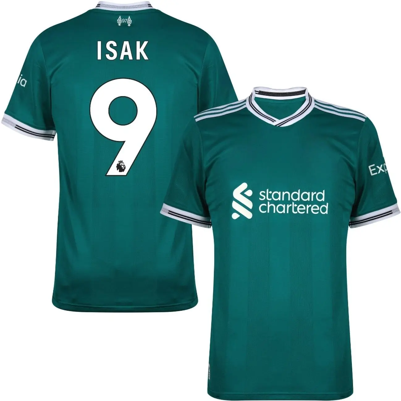 Premium - Green Soccer Jersey Number Virgil 4 Athletic Sports Tee 2025/26 3rd Isak 9 On-Field Liver