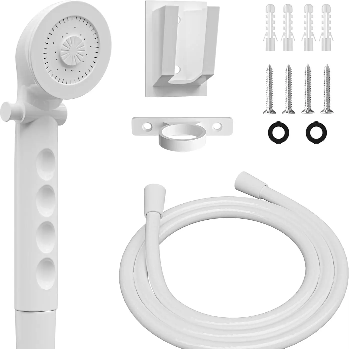 RV Shower Head with Hose, Outdoor Non-Metallic Camping Shower Kit, Includes Hose Guide and Shower Bar Holder, RV Shower Replacement Set