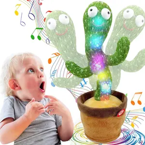 Parent-child Interactive Toys Dancing Talking Mimicking sky Cactus dancers Toy with LED Lights 120 Baby Songs 15s Voice Recording Singing Dancing Soft Cotton Filling Fun Gift for All Ages Boys  Girlsmirosbby y padrinito toys