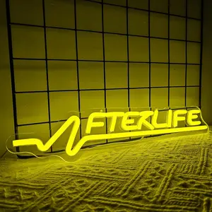 Afterlif Neon Sign Game Led Sign for Wall Decor Shooting Games Neon Light for Gaming Room Man Cave Bedroom Decoration for Teen Boys