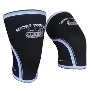 Compression 7mm Neoprene Knee Sleeves 1 Pair Gray