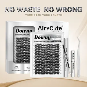 Downy | AiryCute Voluminous DIY Lashes for Bold Dramatic Look | Ultra-Dense, Waterproof, Long-Lasting Lashes | Lyra | Beginner-Friendly DIY Lashes for a Flawless, Voluminous Look | Trendy & Must-Have Clusters