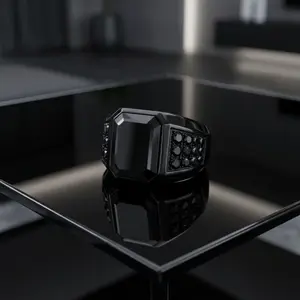 Black Alloy Stone Ring for Men – Classic, Elegant Jewelry for Everyday Wear