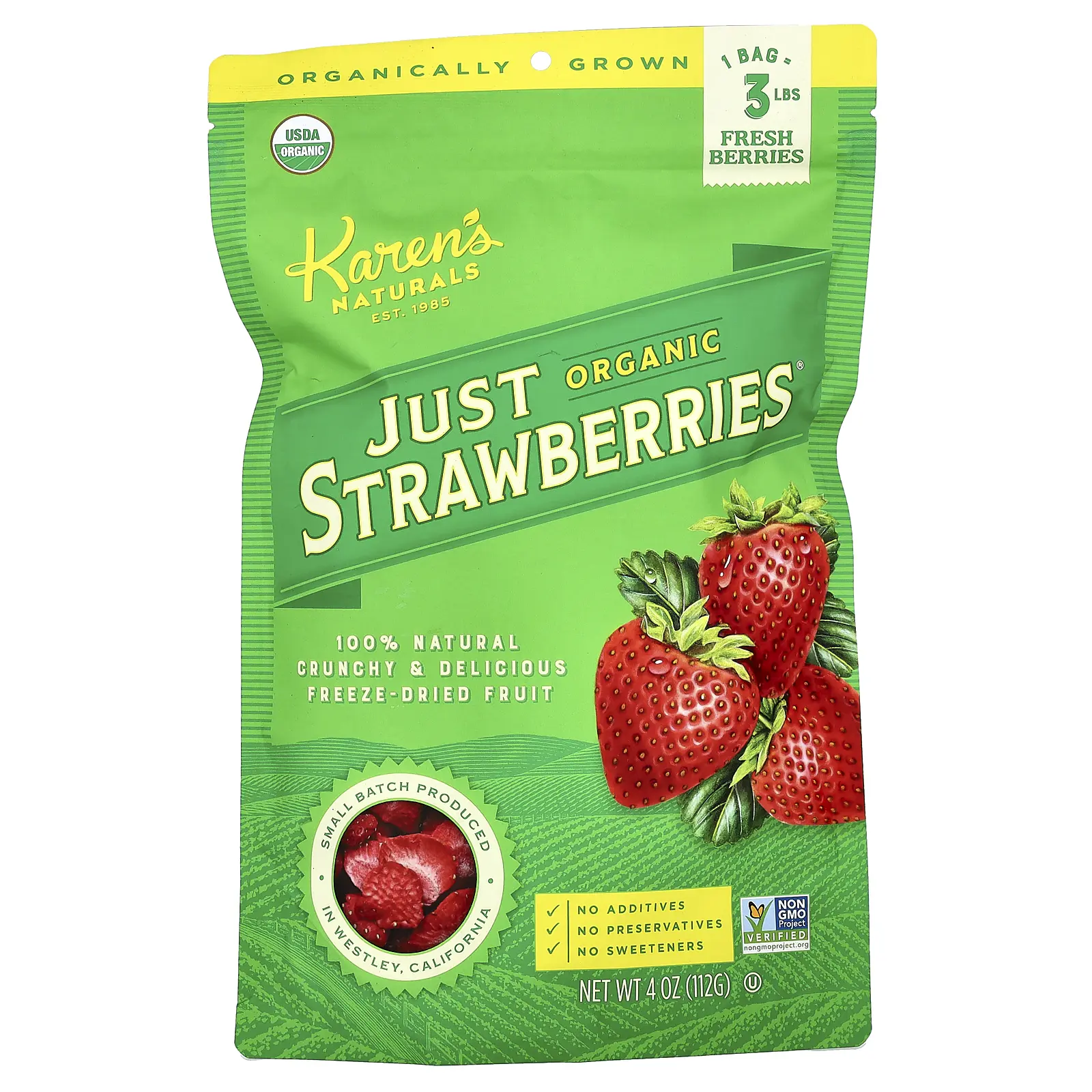 Karen's Naturals Organic Just Strawberries®, 4 oz (112 g)