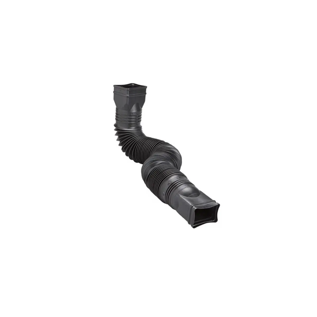 Amerimax Home Products Black Vinyl Downspout Extension, Flexible Water Diverter with Rigid Corrugated Design, Versatile Durable Flex-A-Spout, 25-55" Adjustable Length, Flexible Bends, 25-55 In, 25 In. To 55 In.