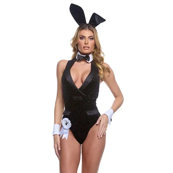 Women's Playboy Bedazzled Smoking Lounge Bunny Costume