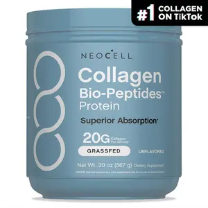 NeoCell Collagen Bio-Peptides Powder, 20oz Grass-Fed Collagen Protein Healthcare Supplement with 18 Essential Amino Acids
