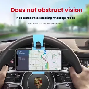 Three-Piece Car Steering Wheel Phone Holder, Ergonomic Design, Adjustable Clamp, Durable Material, Options, Easy Installation