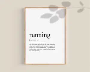 Running Definition Poster, Runner Gift, Marathon Runner gifts, Running poster, Athletics Art, Gift for Athletes, Running Lovers gift