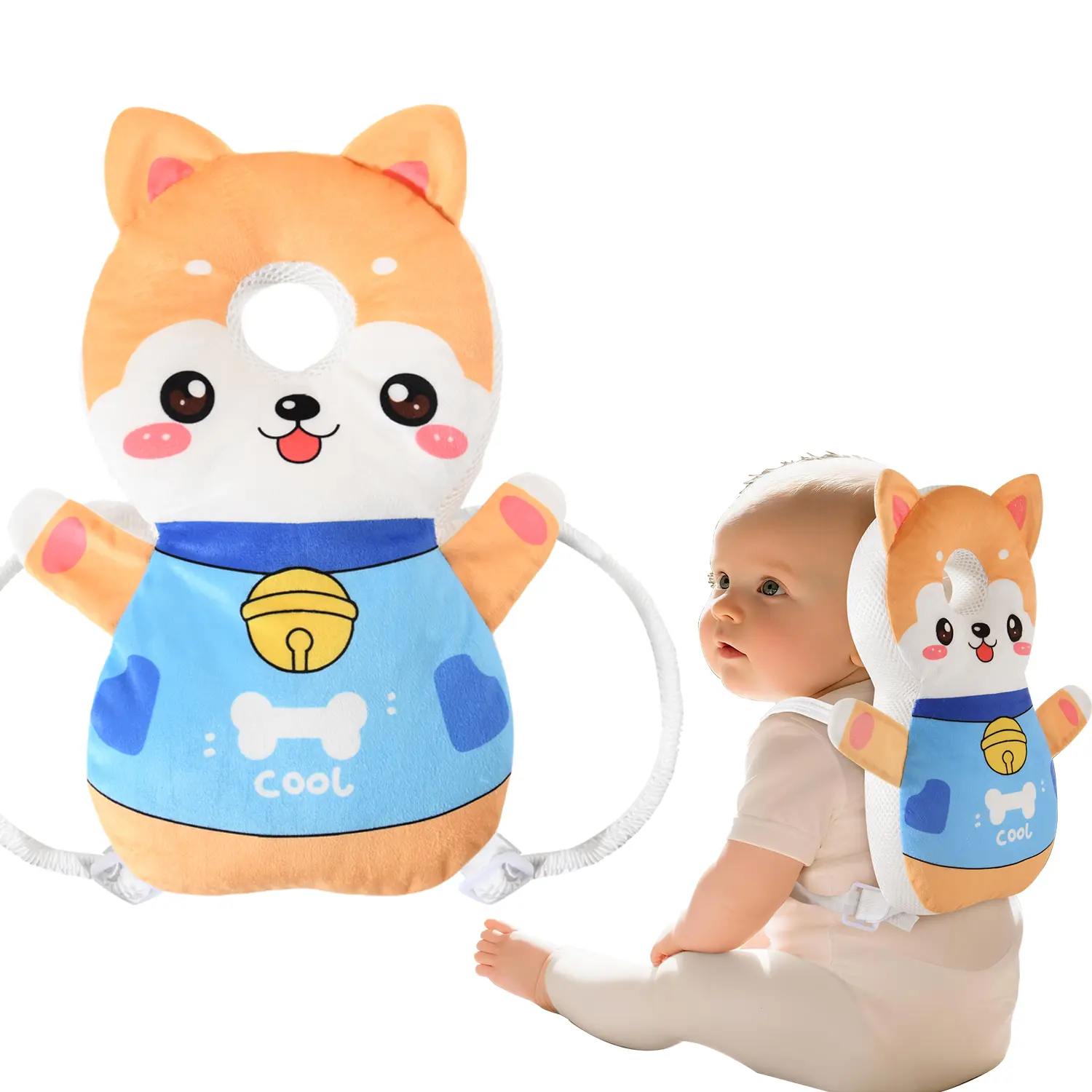 Baby Head Protector Backpack Dog | Anti Fall Baby Head Cushion | Toddler Safety Pillow Backpack for Crawling Walking Baby | Infant Head Protection Pad