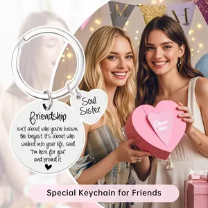 Best Friend Birthday Gift for Women, Friendship Keychain, Bff Bestie Soul Sister Present, Perfect Christmas Gift Idea