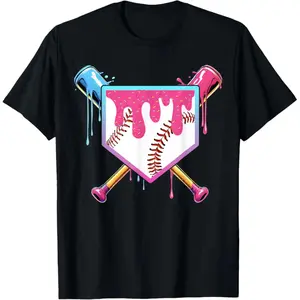 Cotton Baseball Drip Ice Cream Drip Baseball T-Shirt