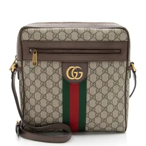 Pre-owned GUCCI Leather Messenger Bags GG Supreme Ophidia Medium Messenger