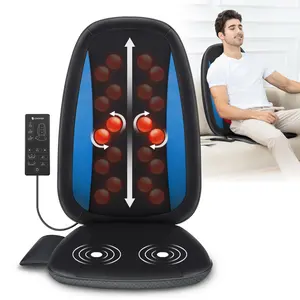 COMFIER Adjustable Heated Shiatsu Back Massage Seat Cushion - Deep Tissue Kneading Therapy Pad for Full Back Relaxation, Electric Massager for Home/Office Chairs, Father's Day Gift Ideas for Men