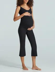 Neoprene Maternity Cropped Flare 