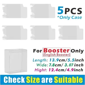 Stackable Trading Card Display Storage Boxes, 2/3/5pcs Transparent Plastic Protector Cases for Collectible Games & English Boosters