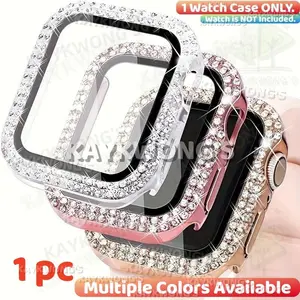 KAYKWONG'S 1 Durable Protective Watch Screen Protector Case, Smart Watch Accessories, Fits Series 11/10/9/8/7/6/5/4, 49mm/46mm/45mm/44mm/42mm/41/40mm Front Cover Protection, Simulated Diamond Design