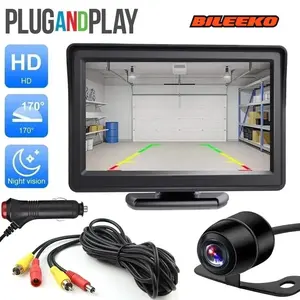 Bileeko 4.3 Inch 1080P Car Display Camera Set, Waterproof Night Vision Backup Camera for Trucks Suvs, IP68 Backing Camera 12V-24v