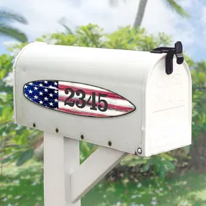 Designocracy MA985222-12 12 in. Hand-Crafted American Flag Wooden House Number Sign, Decorative Home Sign, Gift-Worthy Artwork for Home Decor