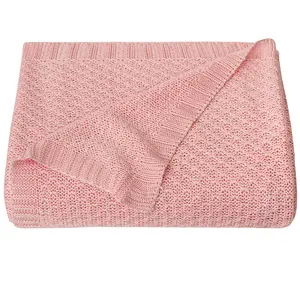 NTBAY Natural Bamboo Baby Blanket – Soft Cable Knit for Toddlers