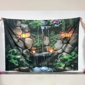 Plant Waterfall Background Banner, Wall Hanging Backdrop, Party Decorations Banners, Garden Theme Decor, Ideal for Parties & Festivals, Enhances Any Venue, Versatile Use Indoors Outdoors, Party Decoration Supplies