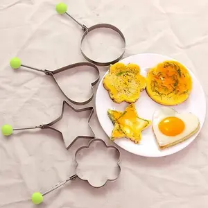 Stainless Steel Heart Fried Egg Mold - Kitchen Utensils for Breakfast Making