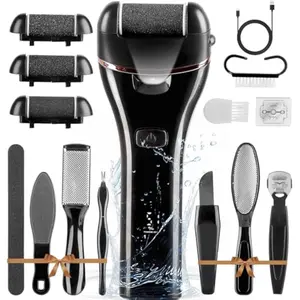Biutee Foot Callus Remover Electric Foot File Rechargeable Professional Pedicure Tools Foot Care Kit Foot Scrubber for Dry Cracked Hard Dead Skin with 3 Rollers 3 Adjustable Speed Body & Ball Trimmer - Safe Ceramic Blade Groomer for Men