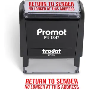 Return to Sender No Longer at This Address - Self Inking Rubber Stamp
