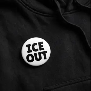 Ice Out Pin Buttons, Be Good Pin, USA People Support Pin