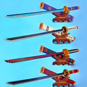 flash cards Show Animes Demon Yamato Swords Nichirin Knifes Blade Arms Equipage Accessories Game Model Toys Kids Kits Brick Building Block